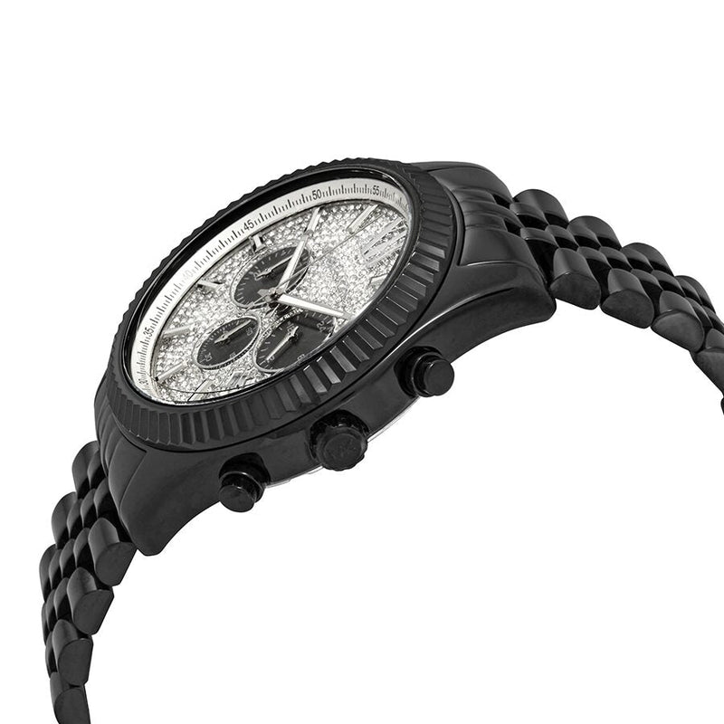 Michael Kors Lexington Chronograph Crystals Silver Dial Black Steel Strap Watch for Men - MK8605 Buy Now By Michael Kors