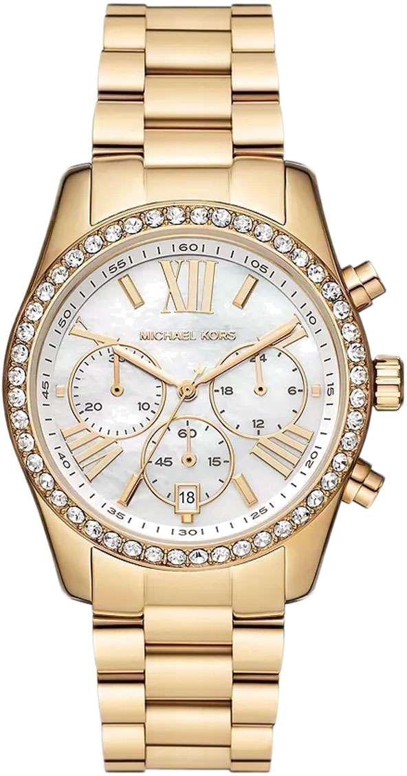 Michael Kors Lexington Mother of Pearl White Dial Gold Steel Strap Watch For Women - MK7241 Buy Now By Michael Kors