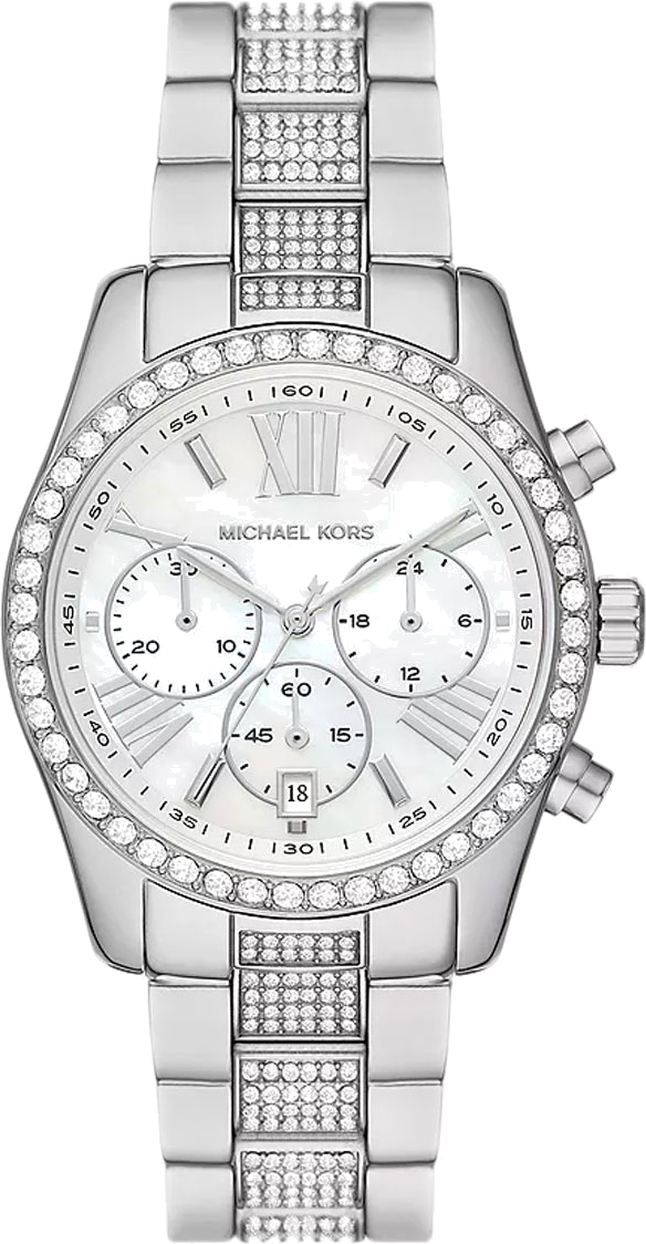 Michael Kors Lexington Chronograph White Dial Silver Steel Strap Watch For Women - MK7243 Buy Now By Michael Kors
