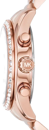 Michael Kors Lexington Chronograph Red Dial Rose Gold Steel Strap Watch For Women - MK7275 Buy Now By Michael Kors