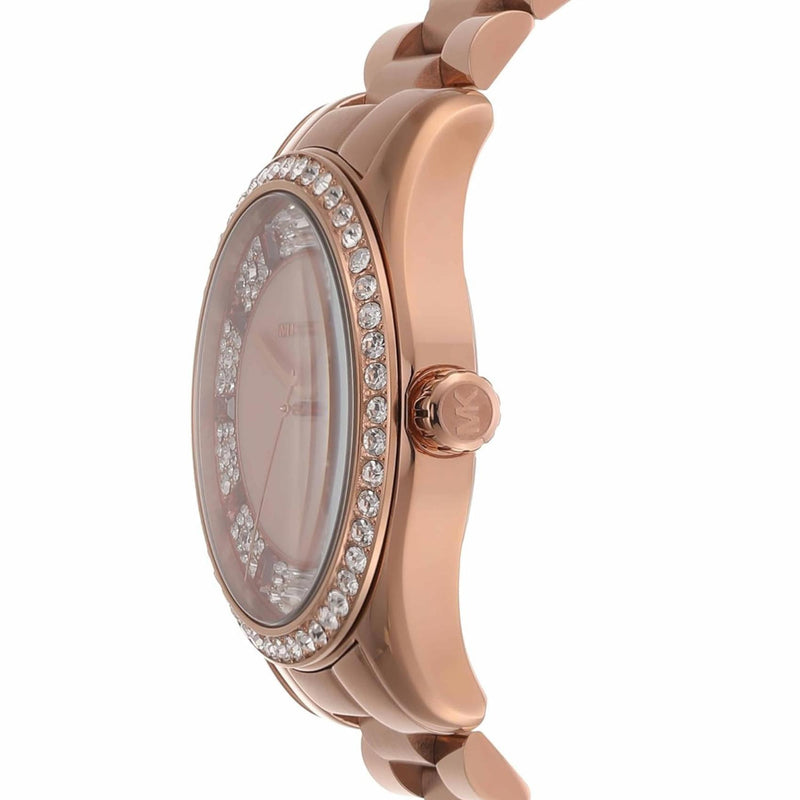 Michael Kors Lexington Three Hand Mother of Pearl Pink Dial Rose Gold Steel Strap Watch For Women - MK7444 Buy Now By Michael Kors