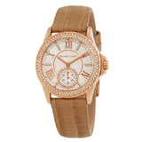 Michael Kors Sage Three-Hand Mother of Pearl White Dial Brown Leather Strap Watch for Women - MK4819 Buy Now By Michael Kors