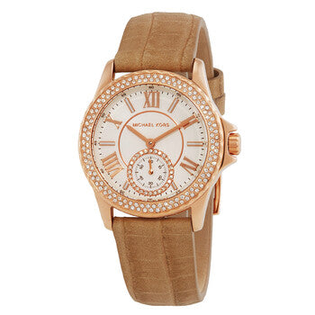 Michael Kors Sage Three-Hand Mother of Pearl White Dial Brown Leather Strap Watch for Women - MK4819 Buy Now By Michael Kors