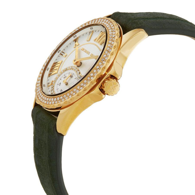 Michael Kors Mini Everest Crystals White Dial Green Leather Strap Watch for Women - MK4720 Buy Now By Michael Kors