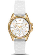 Michael Kors Mini Pilot Quartz Silver Dial White Silicone Strap Watch For Women - MK7372 Buy Now By Michael Kors