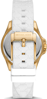 Michael Kors Mini Pilot Quartz Silver Dial White Silicone Strap Watch For Women - MK7372 Buy Now By Michael Kors
