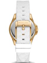 Michael Kors Mini Pilot Quartz Silver Dial White Silicone Strap Watch For Women - MK7372 Buy Now By Michael Kors
