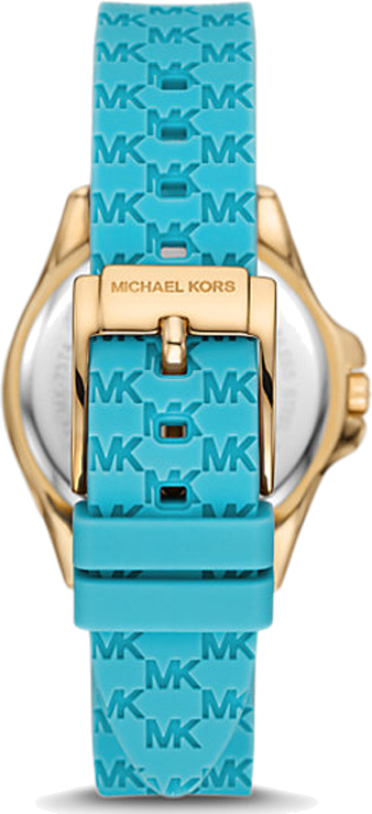 Michael Kors Mini Pilot Quartz Gold Dial Blue Silicone Strap Watch For Women - MK7374 Buy Now By Michael Kors