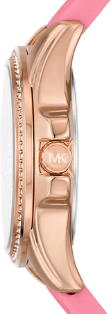 Michael Kors Mini Pilot Quartz Rose Gold Dial Pink Silicone Strap Watch For Women - MK7375 Buy Now By Michael Kors