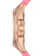 Michael Kors Mini Pilot Quartz Rose Gold Dial Pink Silicone Strap Watch For Women - MK7375 Buy Now By Michael Kors