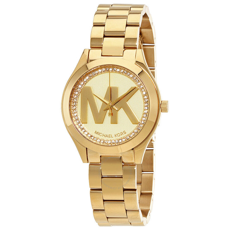 Michael Kors Slim Runway Gold Dial Gold Steel Strap Watch for Women - MK3477 Buy Now By Michael Kors