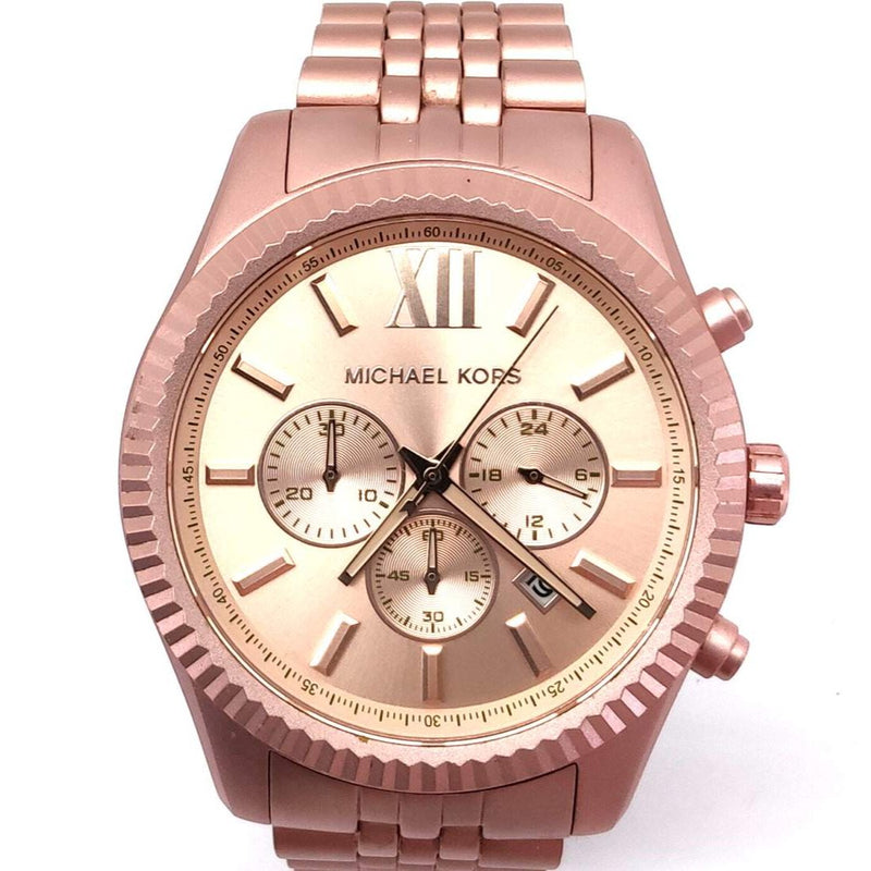 Shop Michael Kors Lexington Chronograph Pink Dial Pink Steel Strap Watch for Women - MK8792 in USA