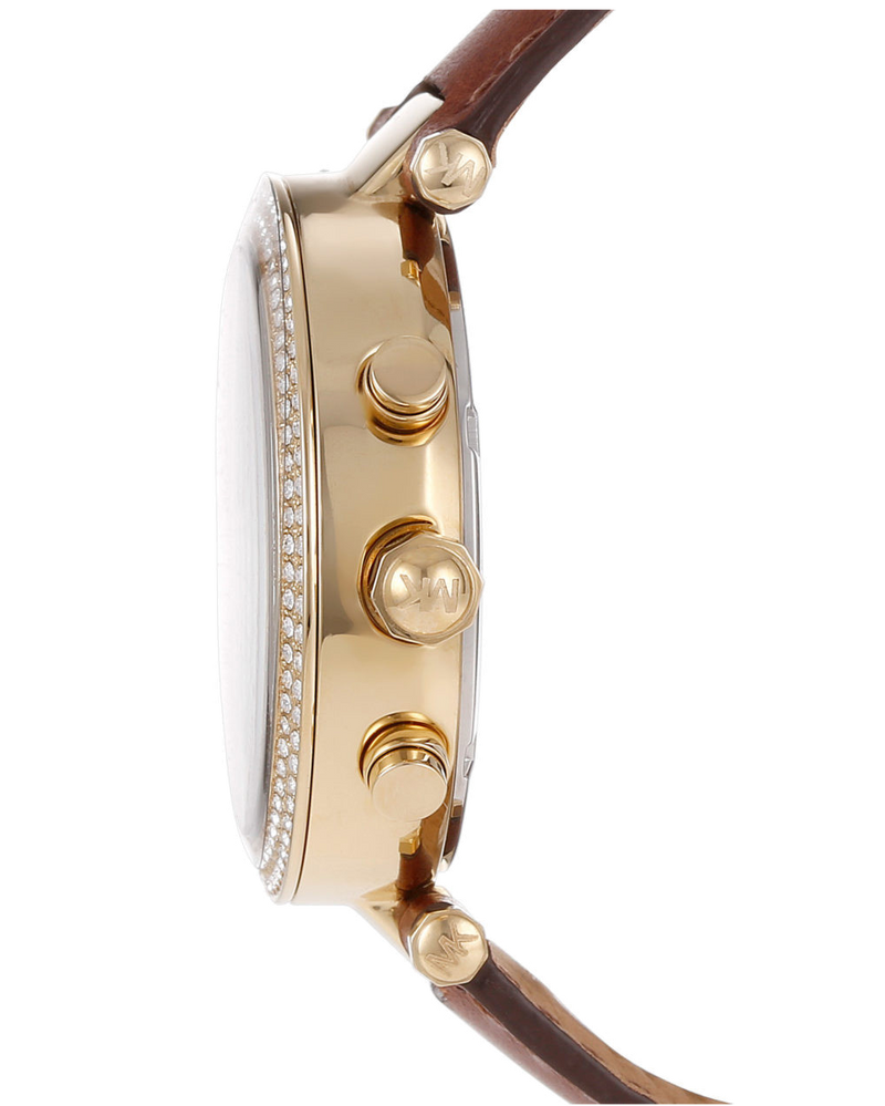 Michael Kors Parker Champagne Gold Dial Brown Leather Strap Watch for Women - MK2249 Buy Now By Michael Kors