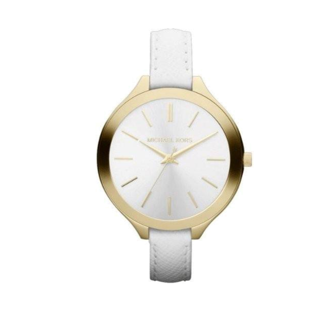 Michael Kors Slim Runway White Dial White Leather Strap Watch For Women - MK2273 Buy Now By Michael Kors