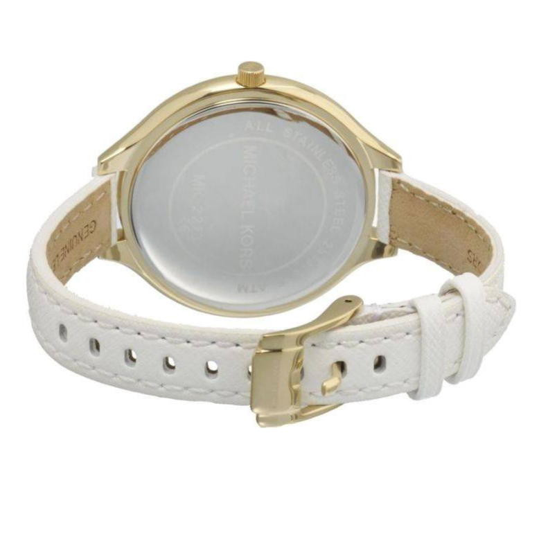 Michael Kors Slim Runway White Dial White Leather Strap Watch For Women - MK2273 Buy Now By Michael Kors
