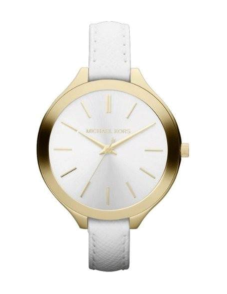 Michael Kors Slim Runway White Dial White Leather Strap Watch For Women - MK2273 Buy Now By Michael Kors