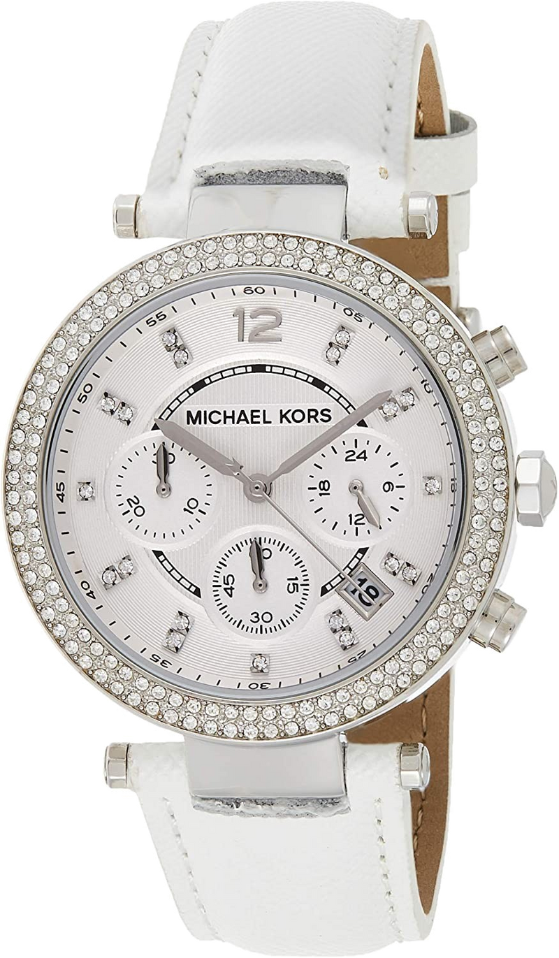 Michael Kors Parker White Dial White Leather Strap Watch for Women - MK2277 Buy Now By Michael Kors