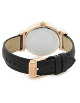 Michael Kors Catlin Rose Gold Crystal Dial Black Leather Strap Watch for Women - MK2376 Buy Now By Michael Kors