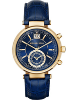 Michael Kors Sawyer Blue Dial Blue Leather Strap Watch for Women - MK2425 Buy Now By Michael Kors