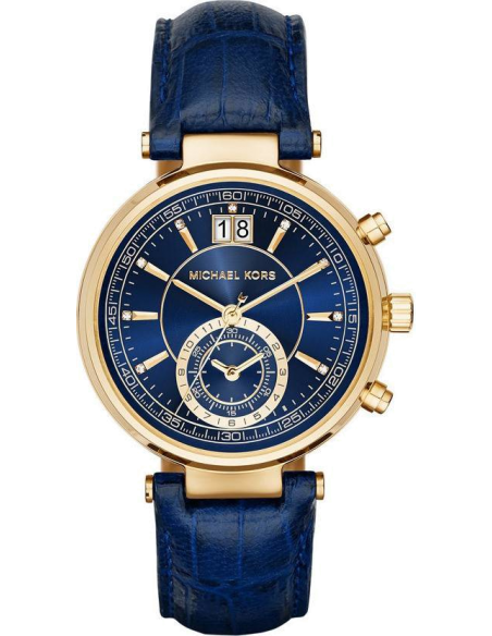 Michael Kors Sawyer Blue Dial Blue Leather Strap Watch for Women - MK2425 Buy Now By Michael Kors