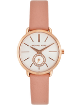 Michael Kors Petite Portia Silver Dial Pink Rubber Strap Watch For Women - MK2735 Buy Now By Michael Kors