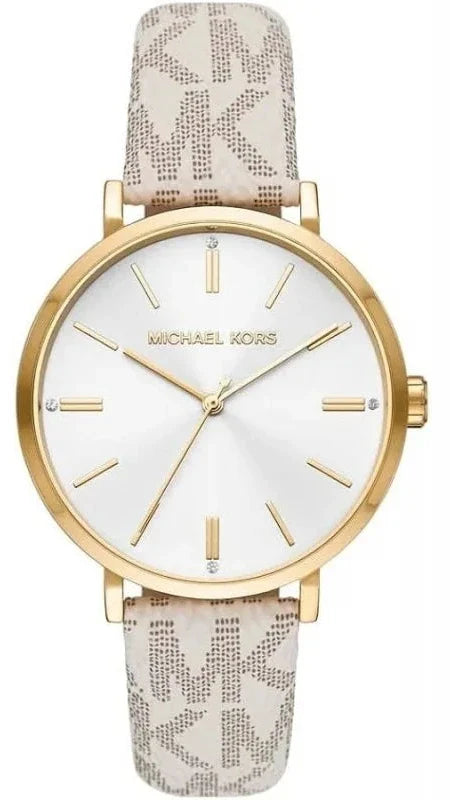 Michael Kors Pyper Analog Silver Dial White Leather Strap Watch for Women - MK2946 Buy Now By Michael Kors