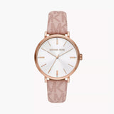 Michael Kors Pyper Quartz Silver Dial Pink Leather Strap Watch for Women - MK2947