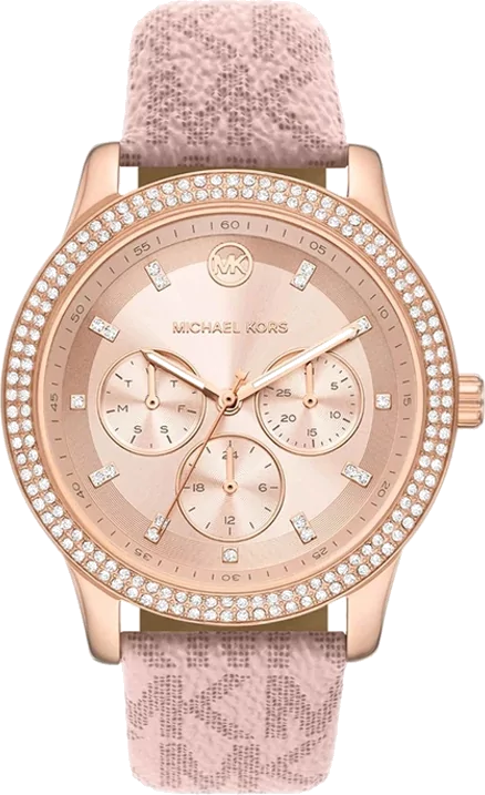 Shop Michael Kors Tibby Multifunction Rose Gold Dial Pink Leather Strap Watch For Women - MK2955 in USA