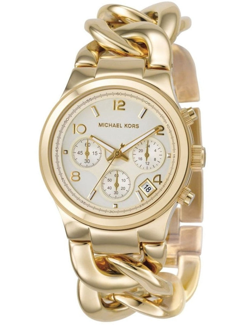 Michael Kors Runway Twist Gold Dial Gold Stainless Steel Strap Watch for Women - MK3131 Buy Now By Michael Kors