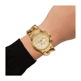 Michael Kors Runway Twist Gold Dial Gold Steel Strap Watch for Women - MK3131