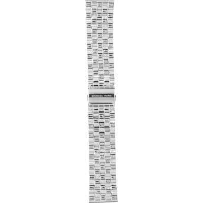 Michael Kors Lexington Chronograph Silver Dial Silver Steel Strap Watch For Men - MK8789