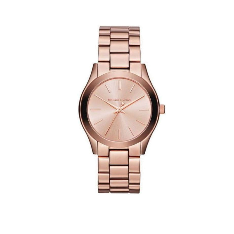 Michael Kors Mini Slim Runway Chronograph Quartz Rose Gold Dial Rose Gold Steel Strap Watch For Women - MK3205 Buy Now By Michael Kors