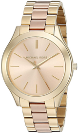 Michael Kors Slim Runway Pink Dial Two Tone Steel Strap Watch for Women - MK3493 Buy Now By Michael Kors
