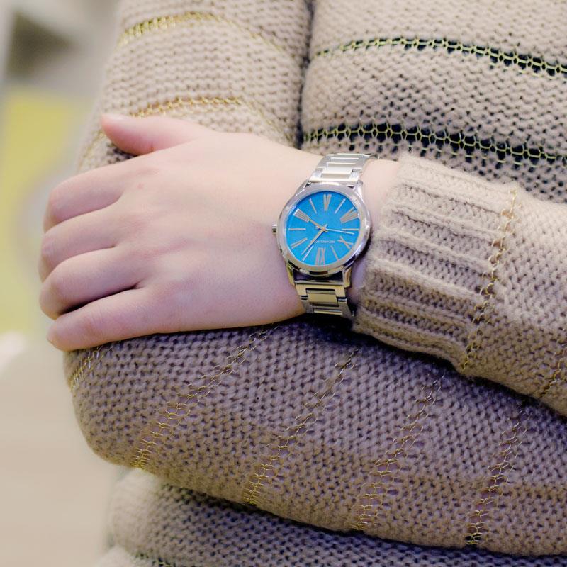 Michael Kors Hartman Quartz Blue Dial Silver Steel Strap Watch For Women - MK3519
