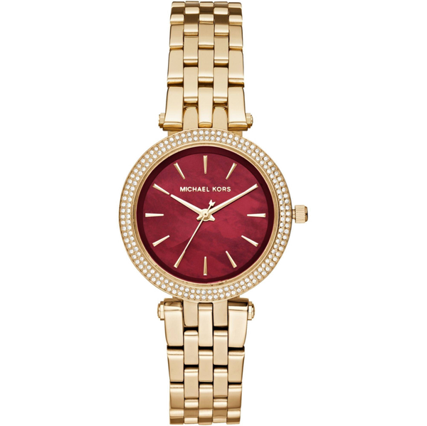 Michael Kors Darci Quartz Mother of Pearl Red Dial Gold Steel Strap Watch For Women - MK3583 Buy Now By Michael Kors