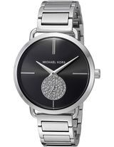 Michael Kors Portia Black Dial Silver Steel Strap Watch for Women - MK3638 Buy Now By Michael Kors