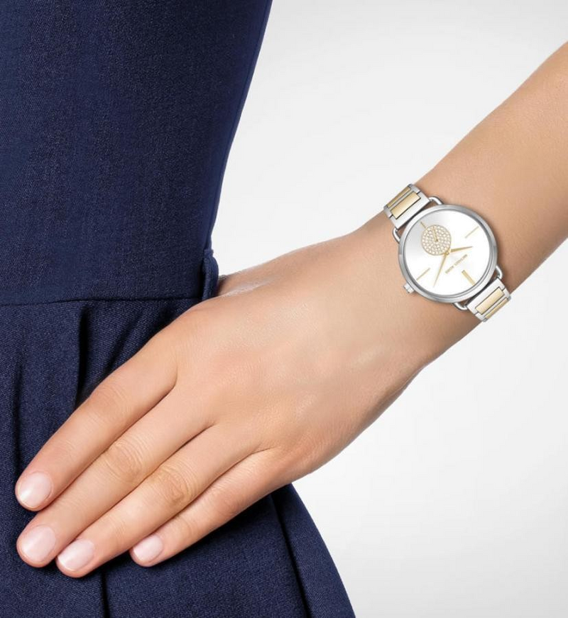 Michael Kors Silver Dial Two Tone Steel Strap Watch for Women - MK3679 Buy Now By Michael Kors