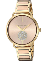 Michael Kors Portia Rose Gold Dial Two Tone Steel Strap Watch for Women - MK3706 Buy Now By Michael Kors