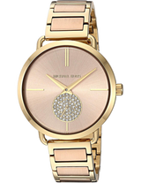 Michael Kors Portia Rose Gold Dial Two Tone Steel Strap Watch for Women - MK3706 Buy Now By Michael Kors