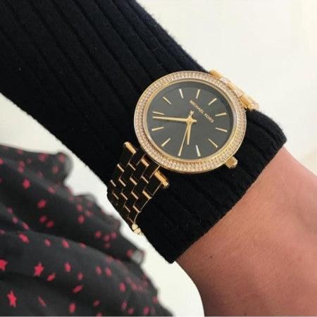 Michael Kors Mini Darci Quartz Black Dial Gold Steel Strap Watch For Women - MK3738 Buy Now By Michael Kors