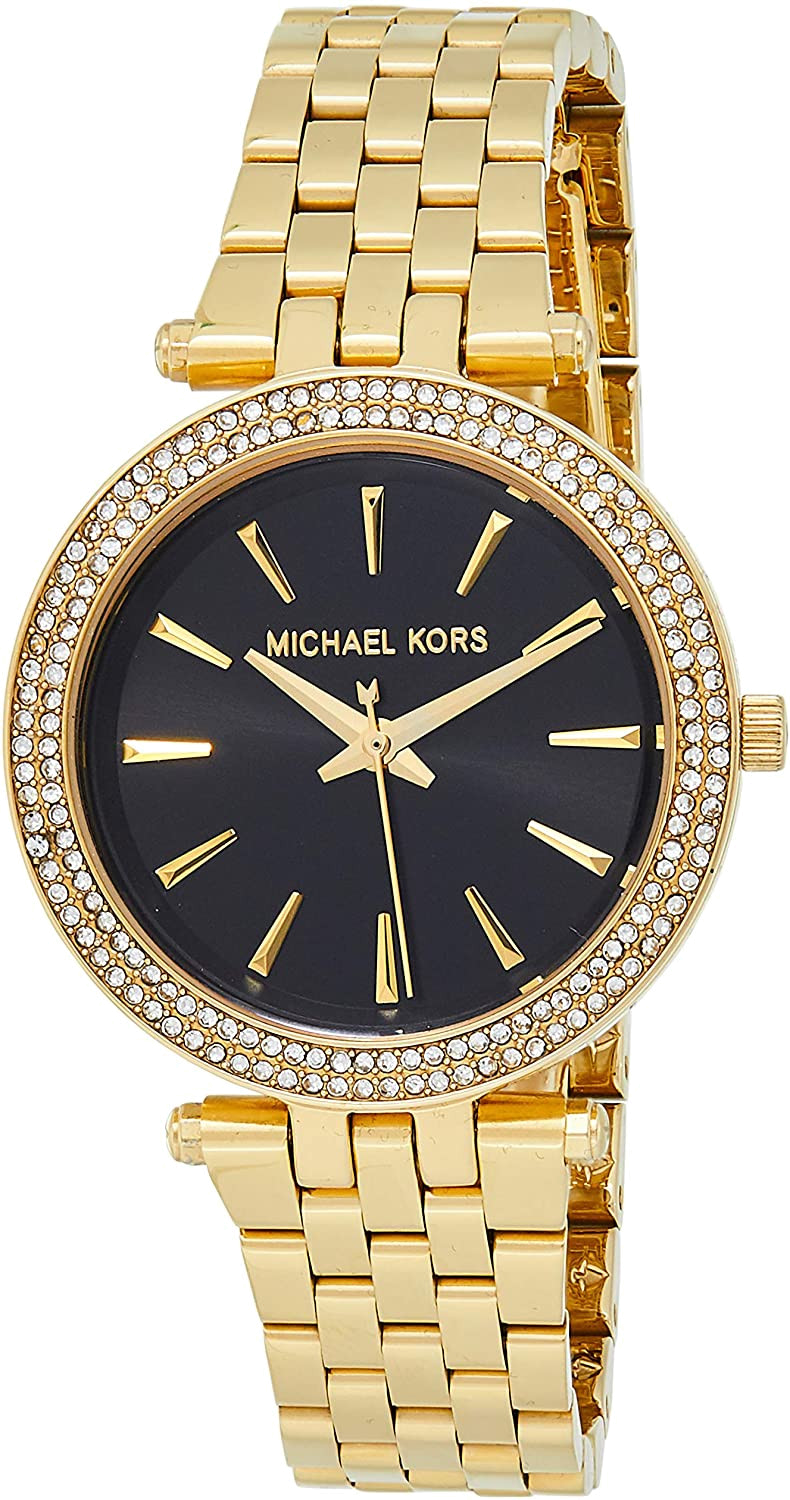 Michael Kors Mini Darci Quartz Black Dial Gold Steel Strap Watch For Women - MK3738 Buy Now By Michael Kors