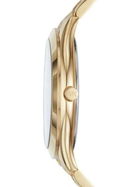 Michael Kors Slim Runway Analog Gold Dial Gold Steel Strap Watch For Women - MK3739 Buy Now By Michael Kors