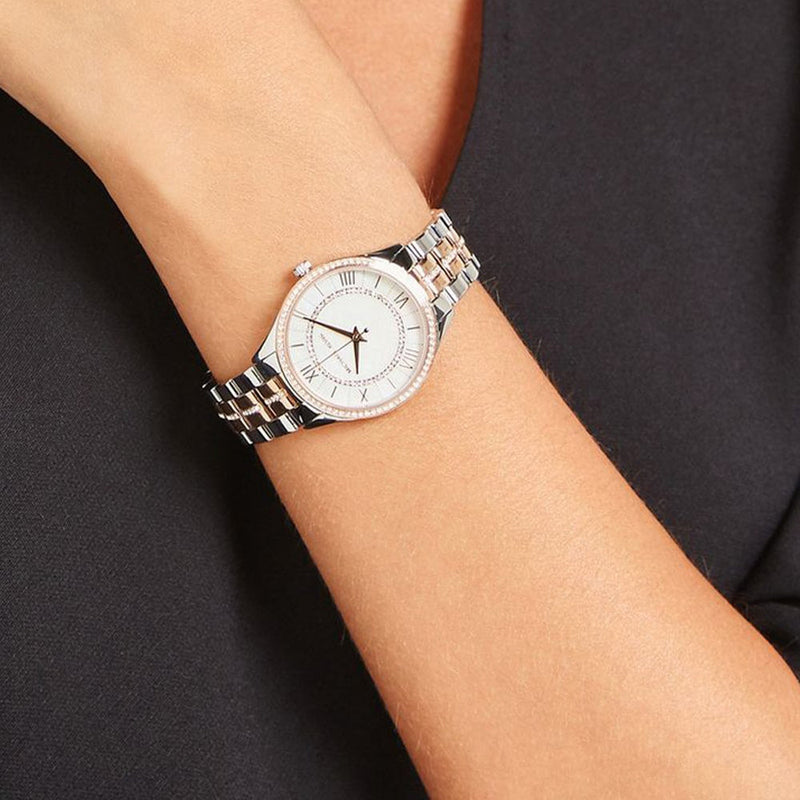 Michael Kors Lauryn Mother of Pearl Dial Two Tone Steel Strap Watch For Women - MK3979 Buy Now By Michael Kors