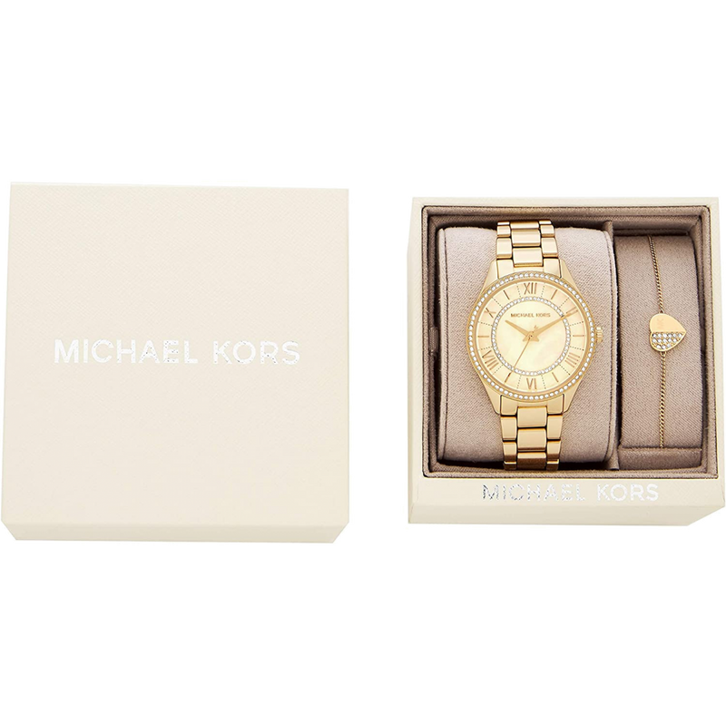 Michael Kors Lauryn Quartz Mother of Pearl Gold Dial Gold Steel Strap Watch For Women - MK4490 Buy Now By Michael Kors