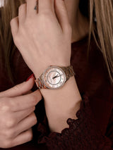 Michael Kors Lauryn Mother of Pearl Dial Rose Gold Dial Rose Gold Steel Strap Watch For Women - MK4491 Buy Now By Michael Kors