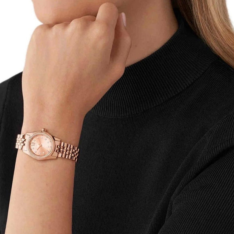 Michael Kors Lexington Three Hand Rose Gold Dial Rose Gold Steel Strap Watch For Women - MK4739 Buy Now By Michael Kors