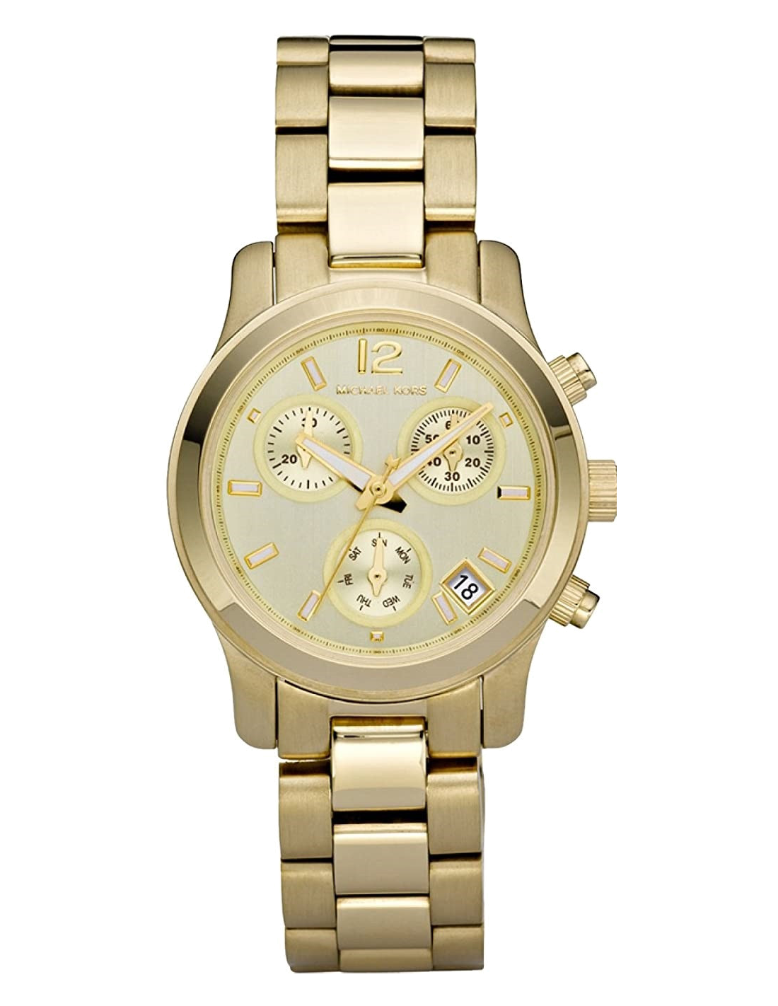 Michael Kors Runway Gold Dial Gold Steel Strap Watch for Women - MK5384