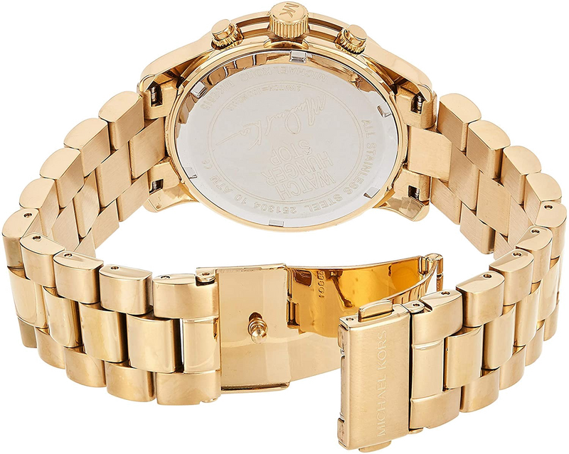 Michael Kors Runway Hunger Stop100 Series Blue Dial Gold Steel Strap Watch for Women - MK5815 Buy Now By Michael Kors