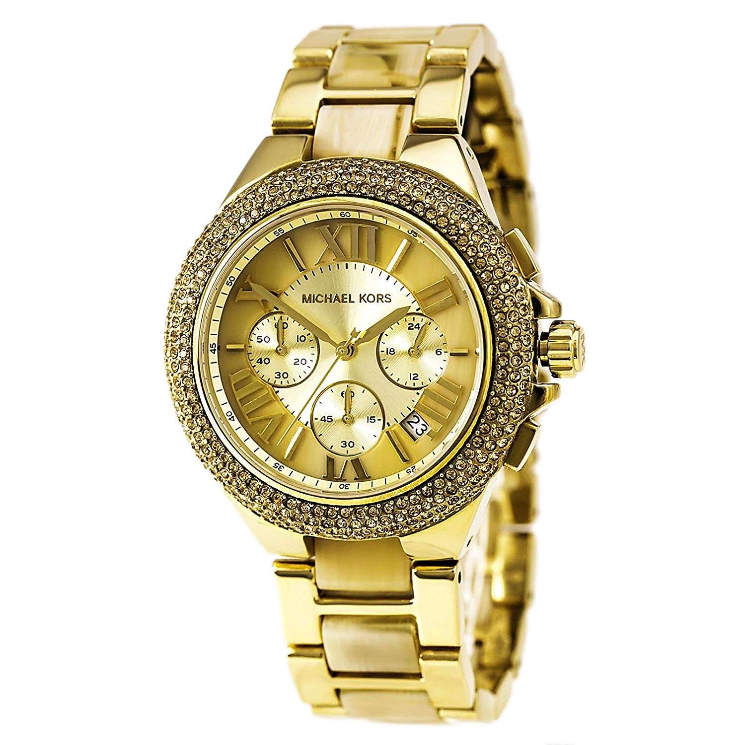 Michael Kors Camille Gold Dial Gold Steel Strap Watch for Women - MK5902