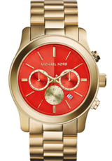Michael Kors Runway Quartz Orange Dial Gold Steel Strap Watch For Women - MK5930 Buy Now By Michael Kors